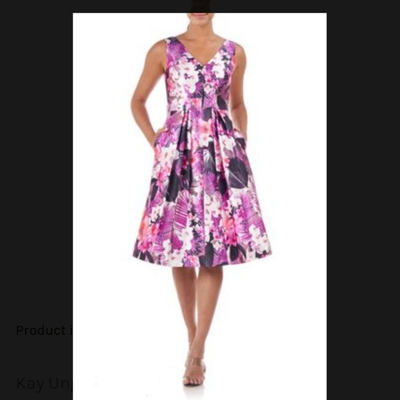 Kay Unger Dresses & Skirts - NWT Kay Unger Narcissa Floral Cocktail Midi Dress in Magenta size 16